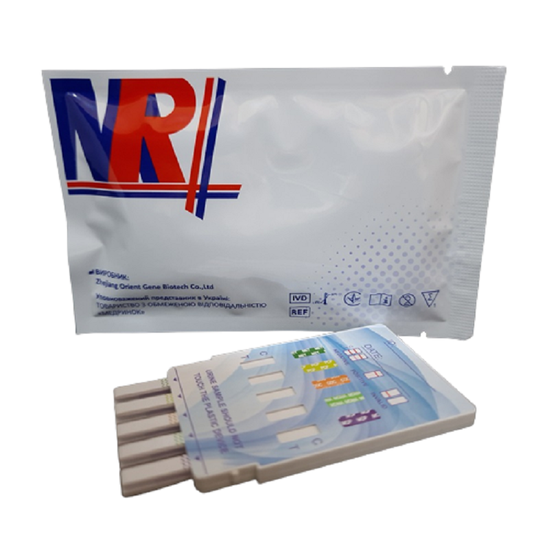 Швидкий тест «MEDRYNOK» 5в1 (АМР/THC/MOP/MET/COC) виявлення наркотиків у сечі